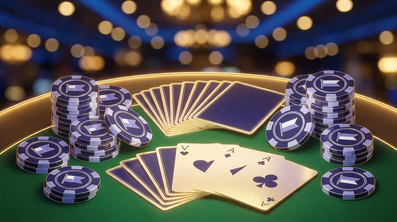 Pokeripeli vihreällä huopapoydällä suomalaisilla väreillä