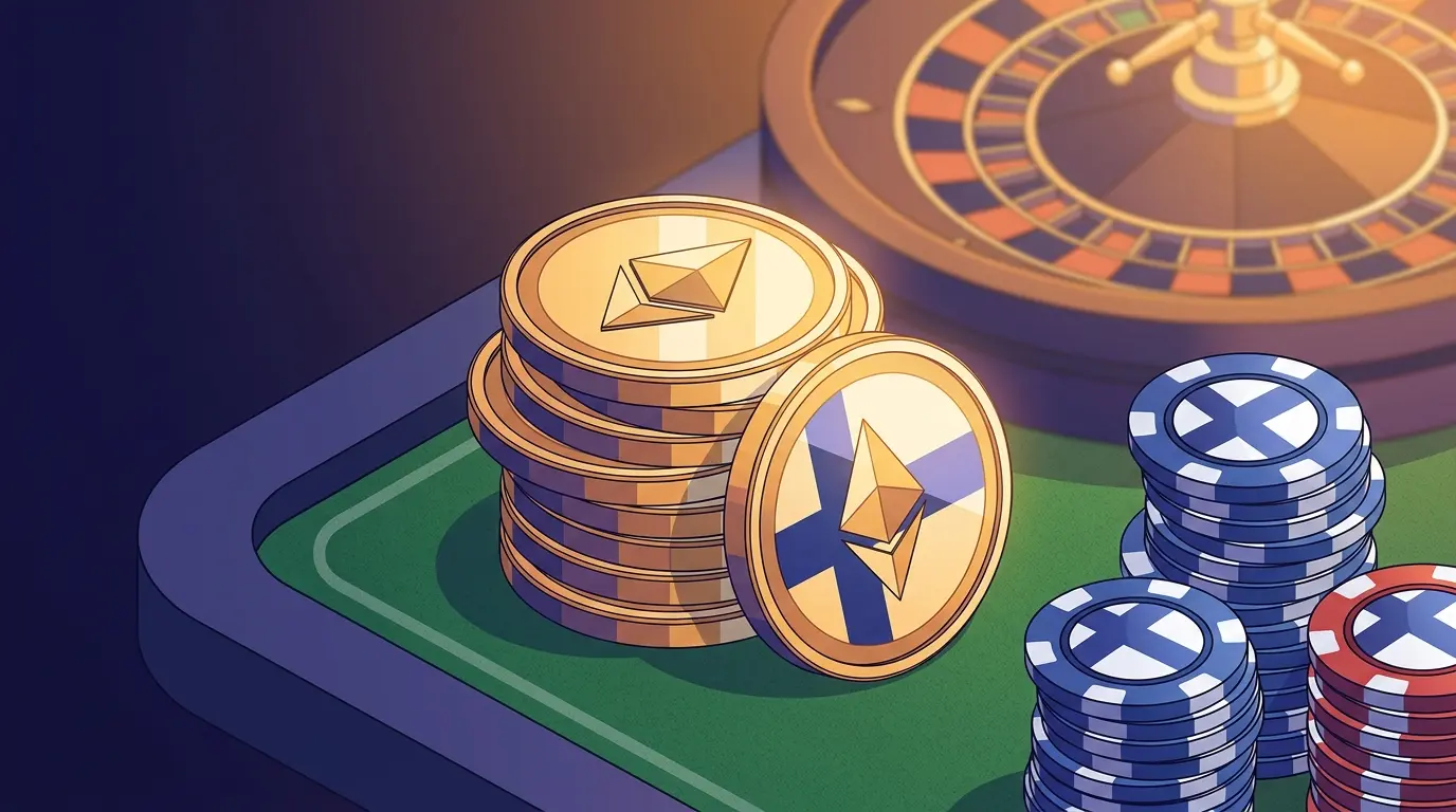 Kryptovaluuttakolikoita ja pelimerkkejä kasinoilmapiirissä