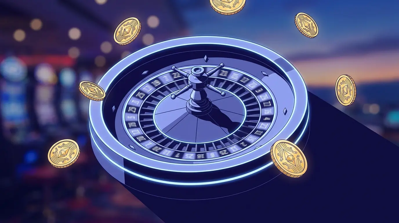 Pyoriva rulettipyora kultaisilla kryptokolikoilla