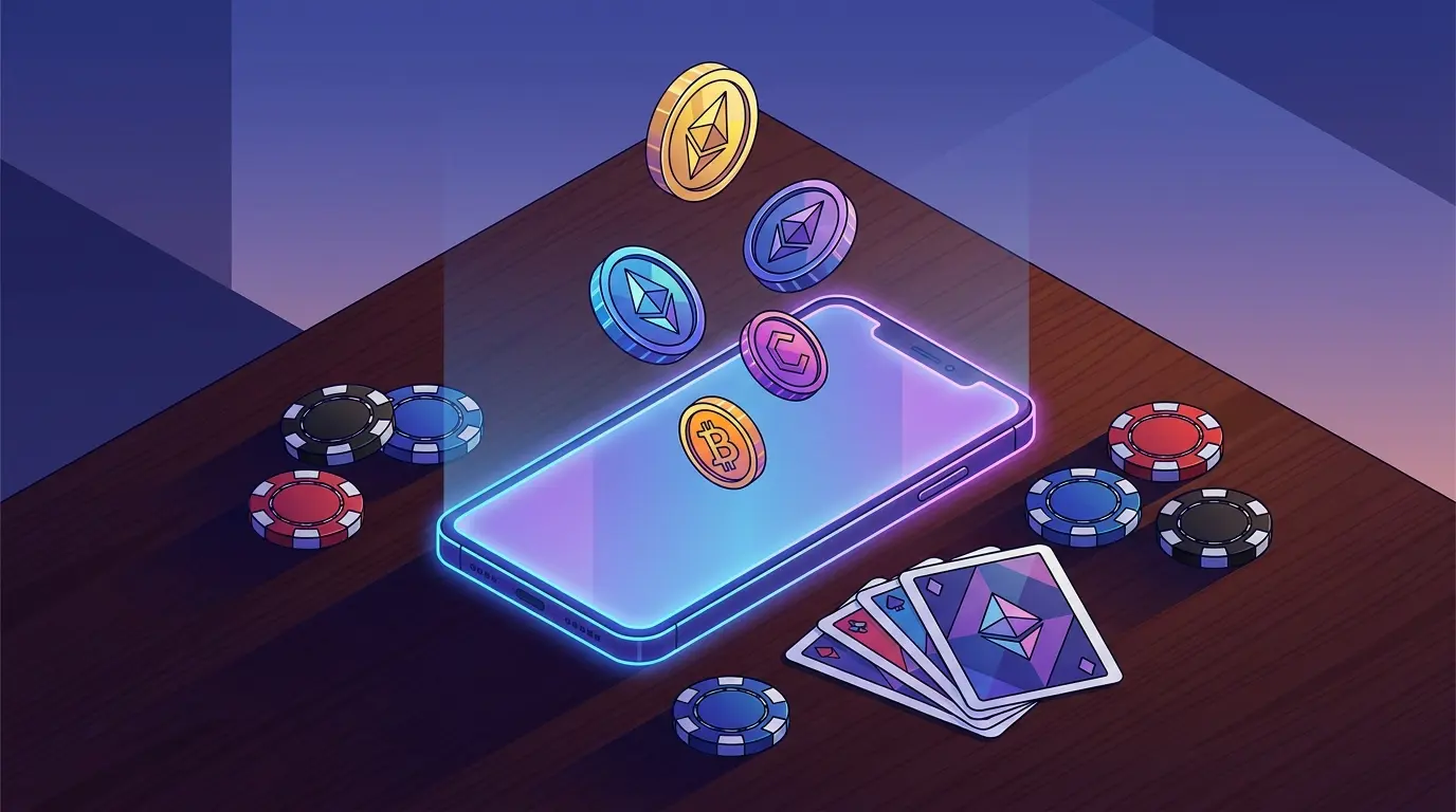 Älypuhelin, kryptovaluutakolikot ja kasinopelimerkit